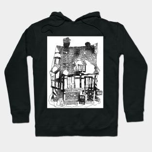 Charles Dickens Christmas Bookstore Monochrome Hoodie